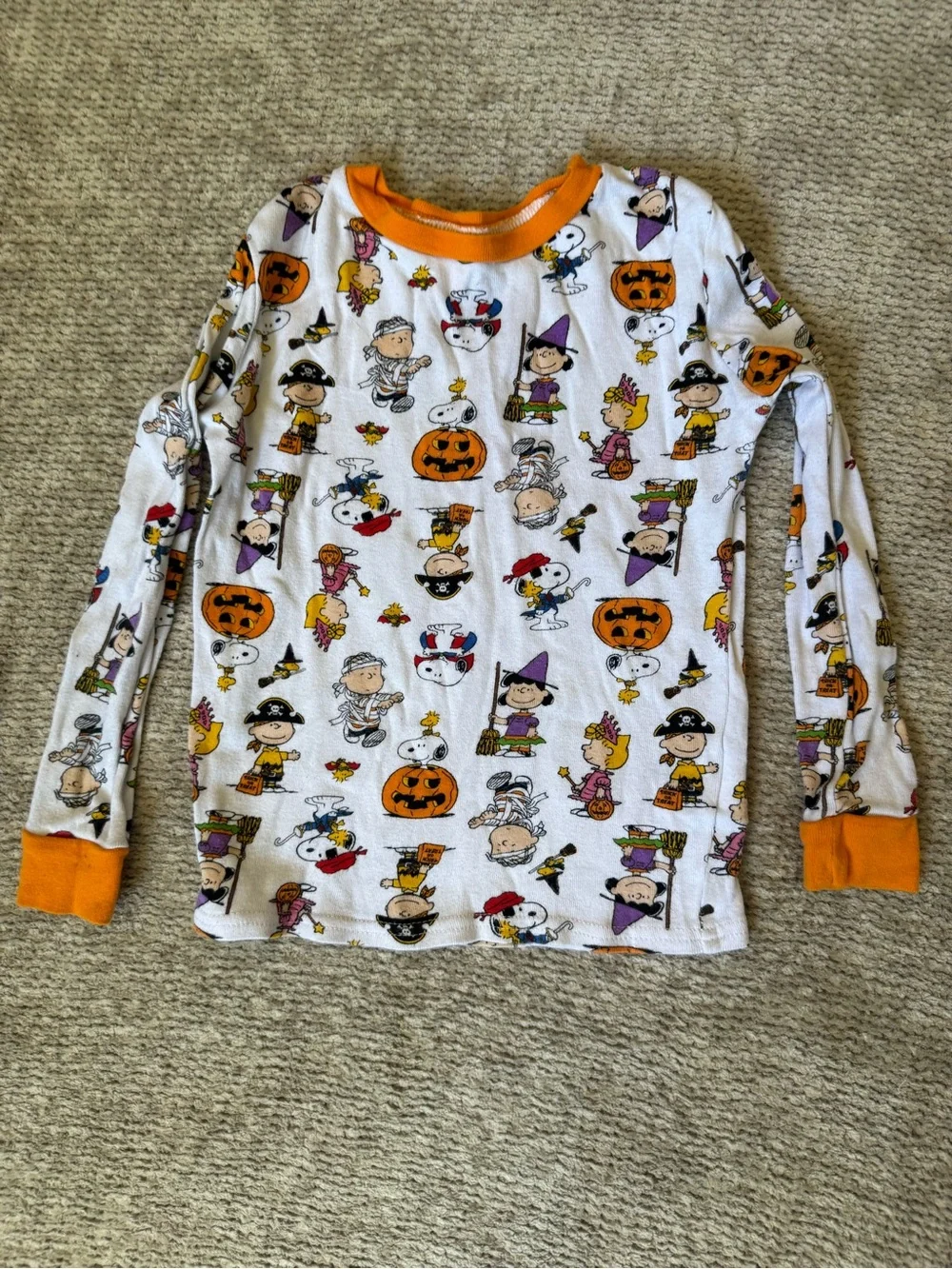 Peanuts Halloween Snoopy Charlie Brown Cotton Pajama Set Size 8